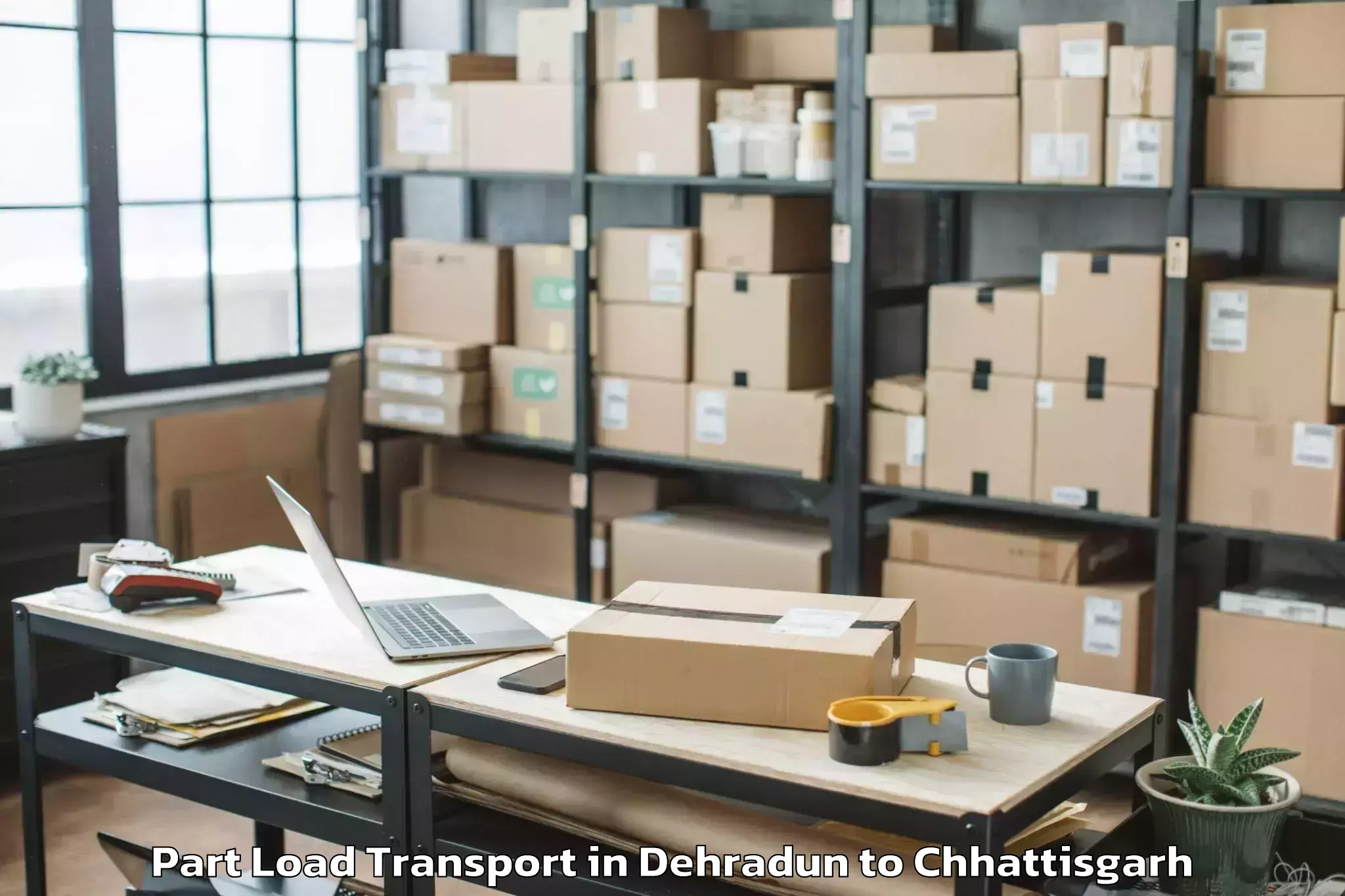 Reliable Dehradun to Icfai University Raipur Durg Part Load Transport